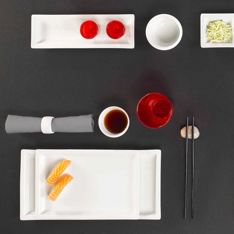 Wit porseleinen moderne dinerborden set 25 stuks - basaal Viadurini