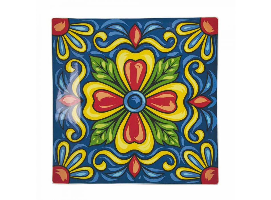 Porselein en steengoed gekleurd dinerbord 18-delig - Aztecas Viadurini