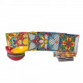 Porselein en steengoed gekleurd dinerbord 18-delig - Aztecas