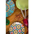 Gekleurde Etnische Dinerborden Set Porselein en Steengoed 18 Mad - Marokko Viadurini