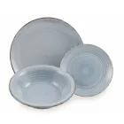 Serviesservies in harde Dolomietblauwe tinten 18 stuks - Abruzzo Viadurini