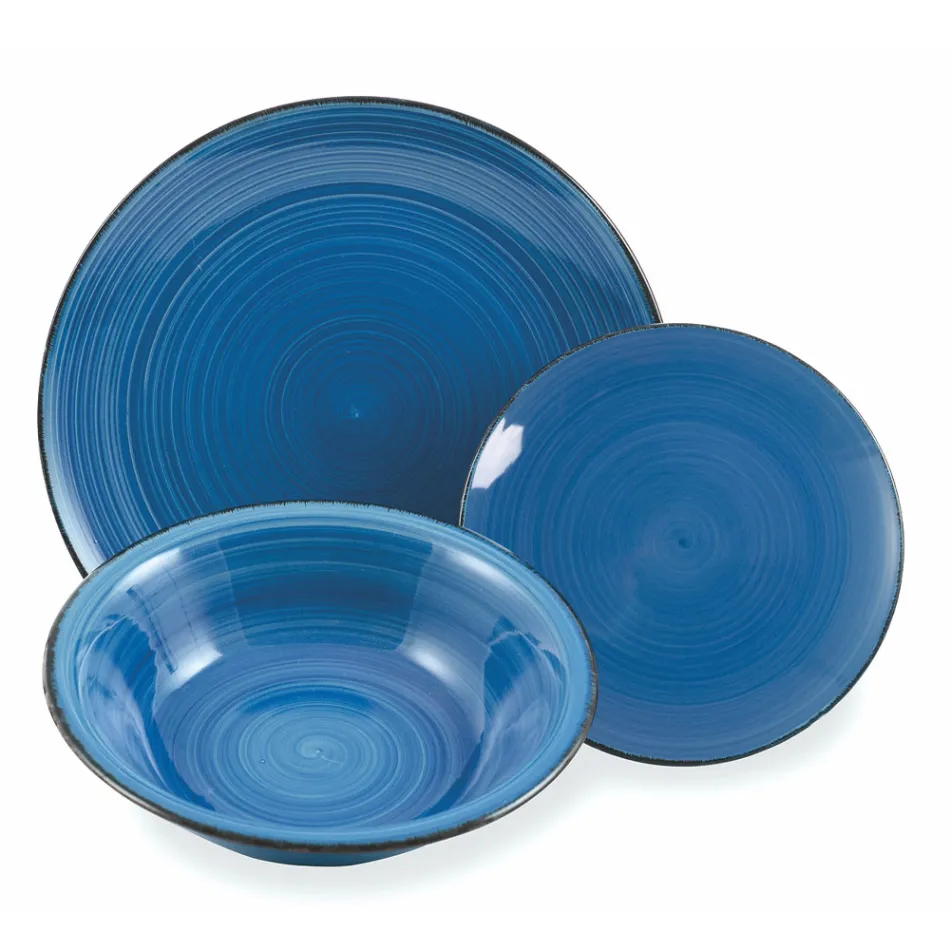 Serviesservies in harde Dolomietblauwe tinten 18 stuks - Abruzzo Viadurini
