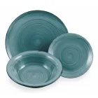 Serviesservies in harde Dolomietblauwe tinten 18 stuks - Abruzzo Viadurini