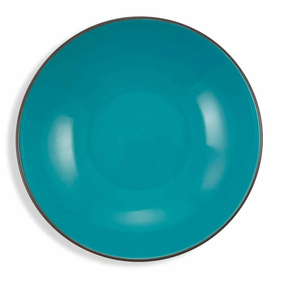 Serviesje Porselein Gekleurd Porselein Modern 18 Stuks - Timesquare Viadurini