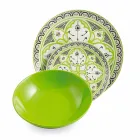 Servies voor etnische gerechten in porselein en gekleurd en modern aardewerk 18 stuks - Fez Viadurini