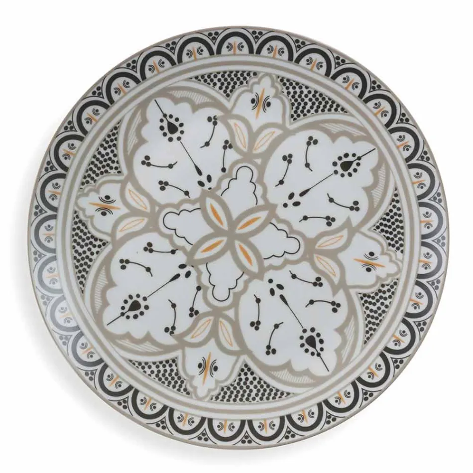 Servies voor etnische gerechten in porselein en gekleurd en modern aardewerk 18 stuks - Fez Viadurini