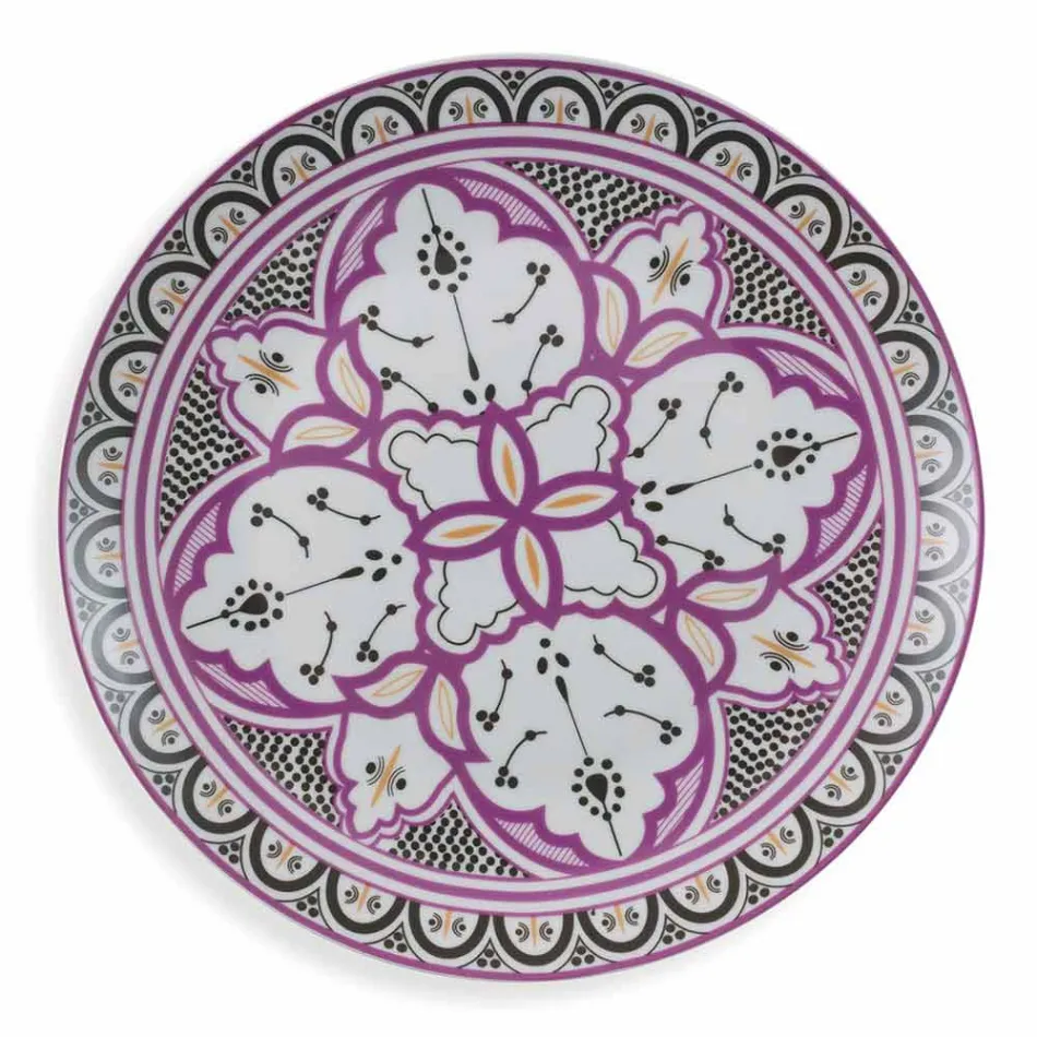 Servies voor etnische gerechten in porselein en gekleurd en modern aardewerk 18 stuks - Fez Viadurini