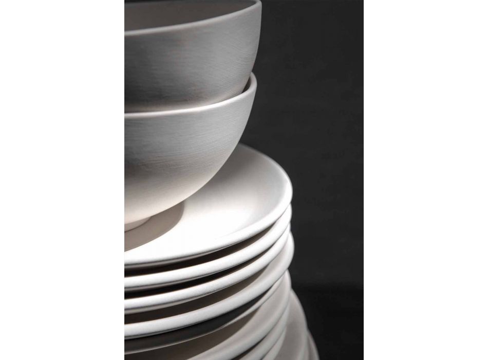 6-delige gastronomische dinerborden in wit designporselein - Romilda