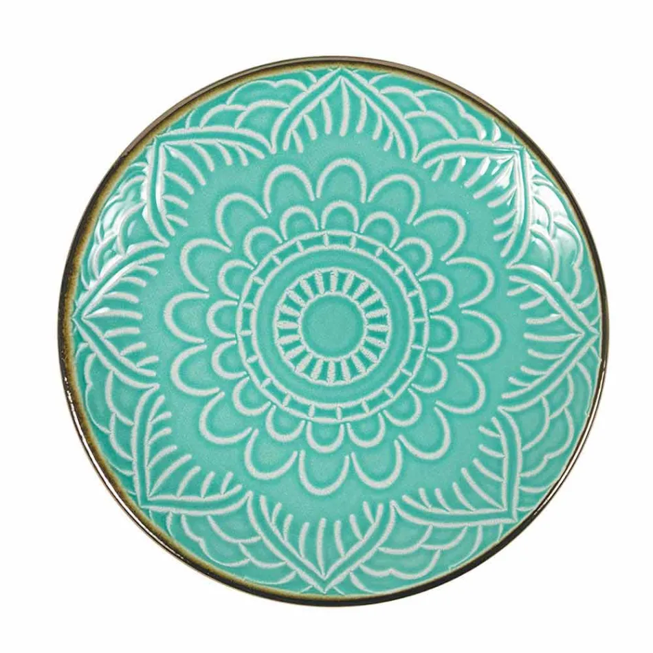 Servieservice in hard dolomietgrijs, lichtblauw of blauw 18 stuks - Arabisch Viadurini