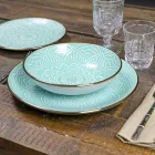 Servieservice in hard dolomietgrijs, lichtblauw of blauw 18 stuks - Arabisch Viadurini
