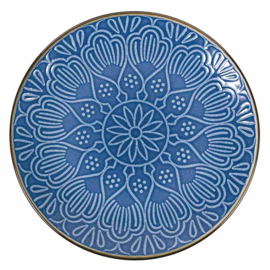 Servieservice in hard dolomietgrijs, lichtblauw of blauw 18 stuks - Arabisch Viadurini