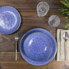 Servieservice in hard dolomietgrijs, lichtblauw of blauw 18 stuks - Arabisch Viadurini