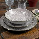 Servieservice in hard dolomietgrijs, lichtblauw of blauw 18 stuks - Arabisch Viadurini