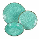 Servieservice in hard dolomietgrijs, lichtblauw of blauw 18 stuks - Arabisch Viadurini