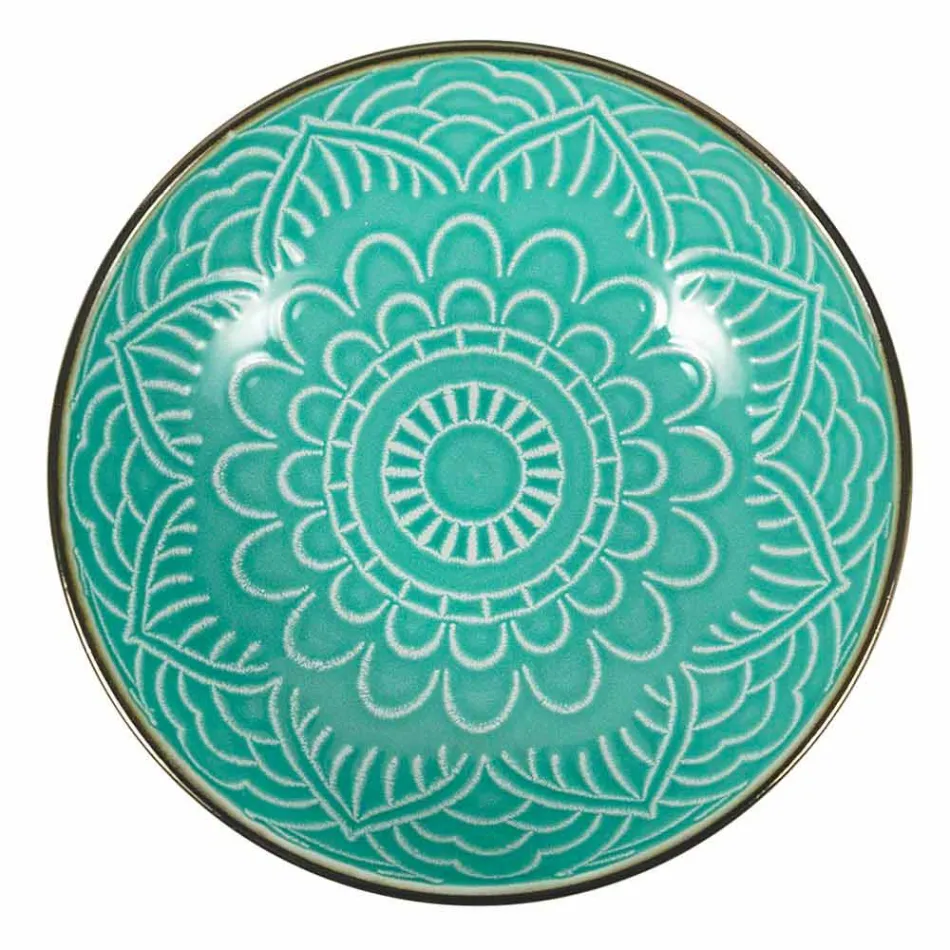 Servieservice in hard dolomietgrijs, lichtblauw of blauw 18 stuks - Arabisch Viadurini