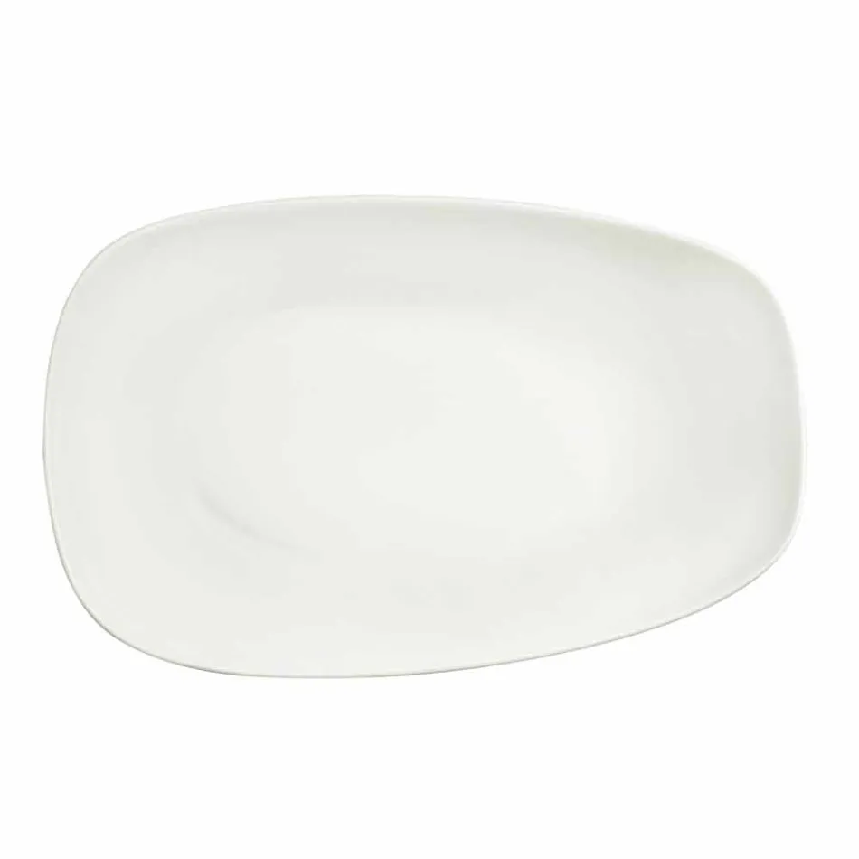 Wit porseleinen servies 23-delig modern en elegant ontwerp - Nalah Viadurini