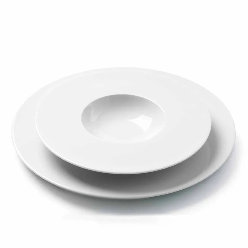 Moderne en elegante dinerservies in porselein 24-delig - telescoop Viadurini