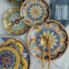 Schildpad Effect Satijn Goud Stalen Bestekset 24 Delig - Rock Viadurini