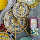 Schildpad Effect Satijn Goud Stalen Bestekset 24 Delig - Rock Viadurini