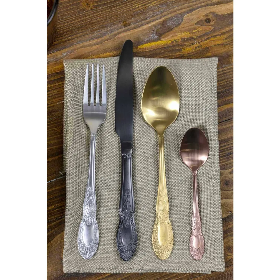 Bestekset Gekleurd Satijnstaal Compleet 24 Delig Design - Fantasie Viadurini