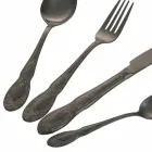 Zwart of Goud Satijnstalen Bestekset Compleet 24 Delig - Fantasy Viadurini