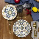 Zwart of Goud Satijnstalen Bestekset Compleet 24 Delig - Fantasy Viadurini