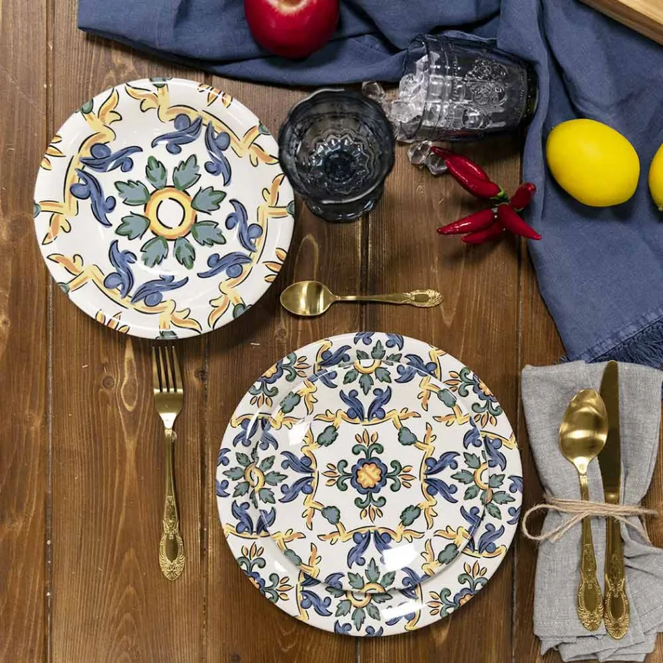 Zwart of Goud Satijnstalen Bestekset Compleet 24 Delig - Fantasy Viadurini