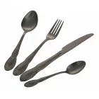 Zwart of Goud Satijnstalen Bestekset Compleet 24 Delig - Fantasy Viadurini