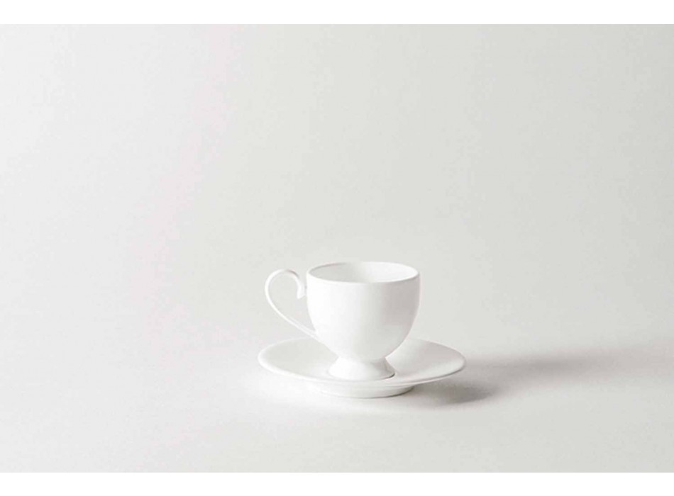 Koffiekopjes servies met voet en deksel 19 stuks in porselein - Armanda Viadurini