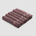 Elegant linnen servetservies met vouwrand, 6 gekleurde stukken - Onestini Viadurini