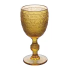 Set van 12 bekers 210 ml in gekleurd glas en reliëfwerk - Zonsondergang Viadurini