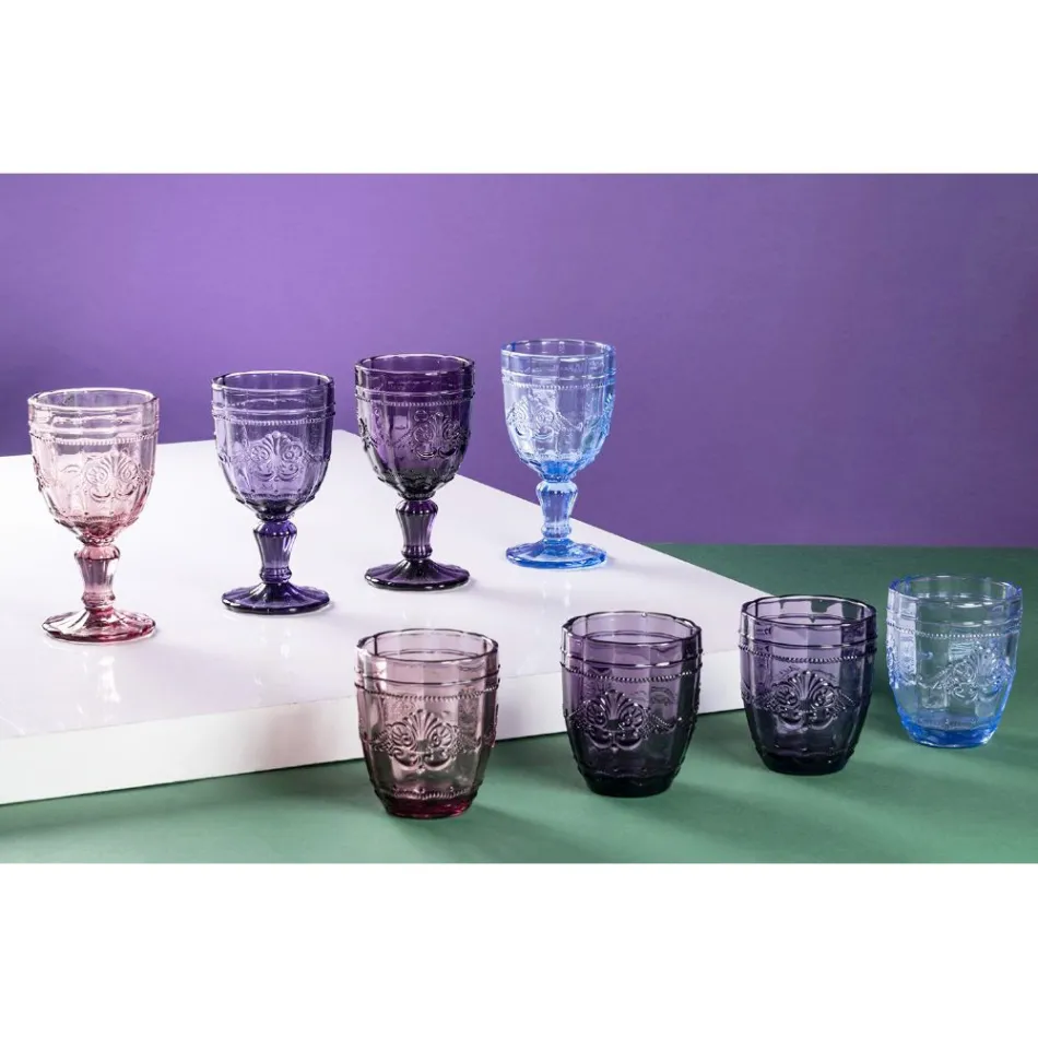 Set van 12 glazen bekers 265 ml met Arabesque decoratie - Arabisch Viadurini