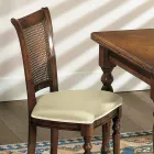 Set van 2 walnotenhouten en stoffen stoelen met gedraaide poten, gemaakt in Italië - Biotiet Viadurini