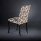 2 september gestoffeerde moderne stoelen met houten benen in zwarte Audrey Viadurini