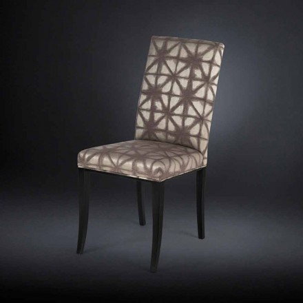 2 september gestoffeerde moderne stoelen met houten benen in zwarte Audrey Viadurini