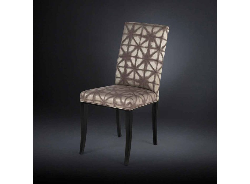 2 september gestoffeerde moderne stoelen met houten benen in zwarte Audrey Viadurini