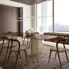 Set van 4 elegante massief houten eetkamerstoelen, gemaakt in Italië - Numa Viadurini