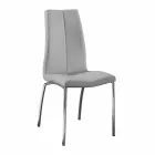 September 4 stoelen modern design faux leder en chroom metalen Alba Viadurini
