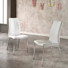 September 4 stoelen modern design faux leder en chroom metalen Alba Viadurini