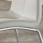 September 4 stoelen modern design faux leder en chroom metalen Alba Viadurini