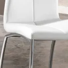 September 4 stoelen modern design faux leder en chroom metalen Alba Viadurini