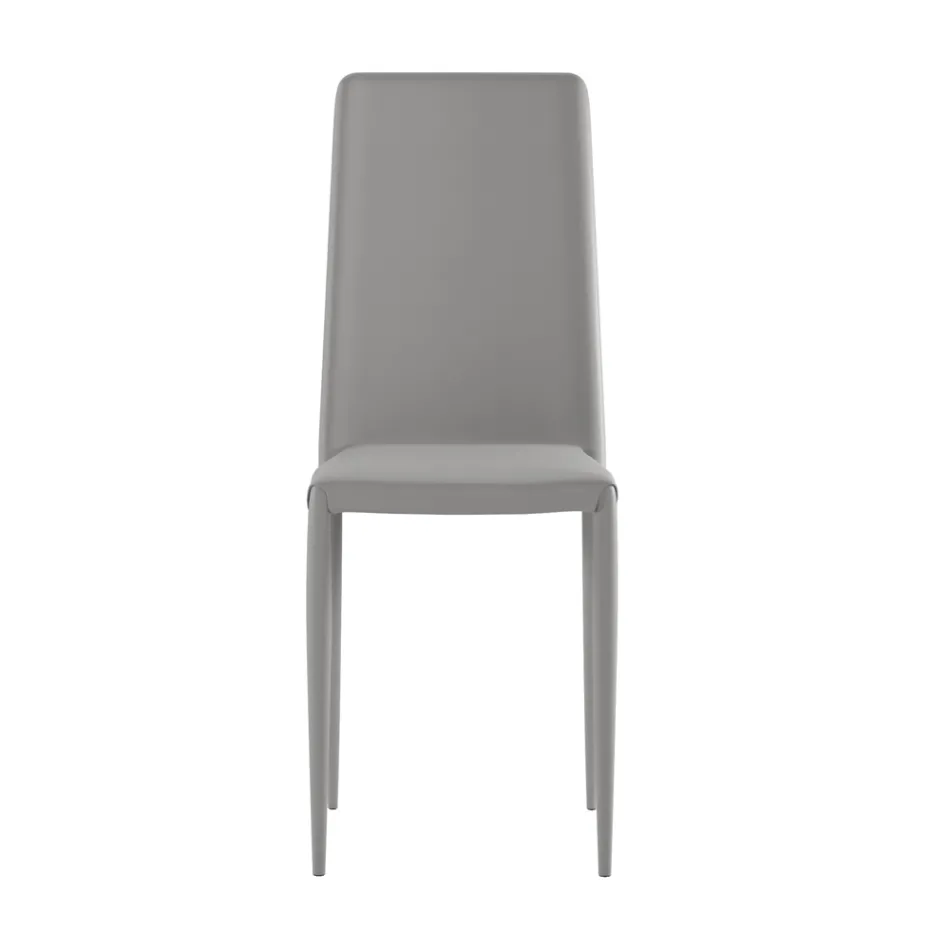 Set van 4 moderne stoelen in wit, grijs of duifgrijs kunstleer - Dora Viadurini