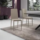 Set van 4 moderne stoelen in wit, grijs of duifgrijs kunstleer - Dora Viadurini