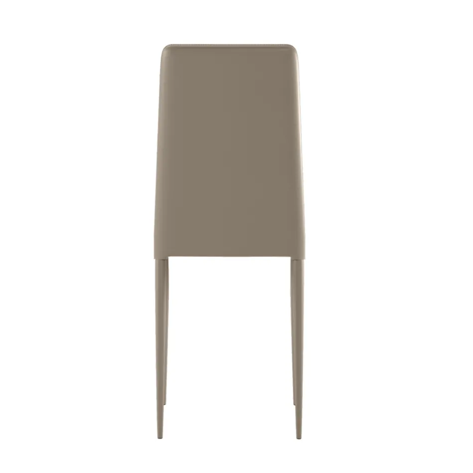 Set van 4 moderne stoelen in wit, grijs of duifgrijs kunstleer - Dora Viadurini