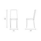 Set van 4 moderne stoelen in wit, grijs of duifgrijs kunstleer - Dora Viadurini
