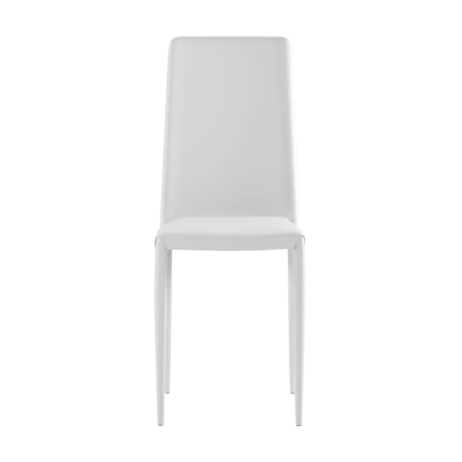Set van 4 moderne stoelen in wit, grijs of duifgrijs kunstleer - Dora Viadurini