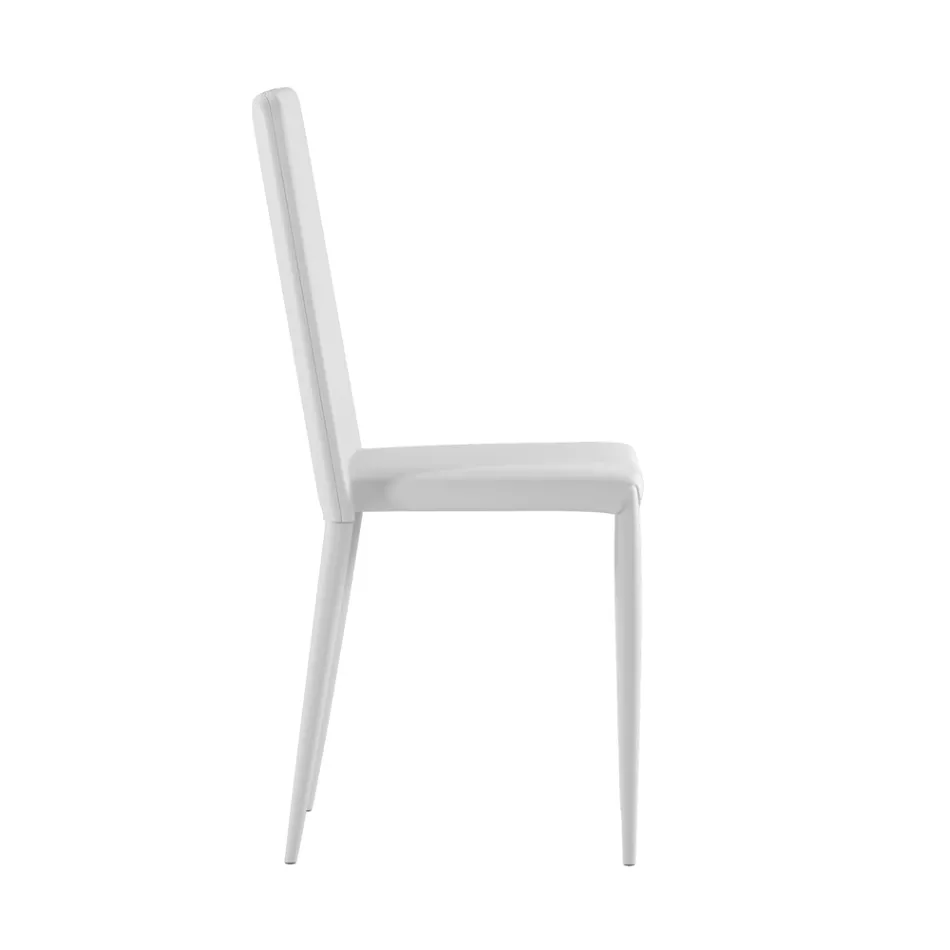 Set van 4 moderne stoelen in wit, grijs of duifgrijs kunstleer - Dora Viadurini