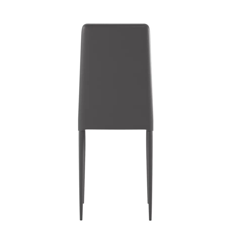 Set van 4 moderne stoelen in wit, grijs of duifgrijs kunstleer - Dora Viadurini