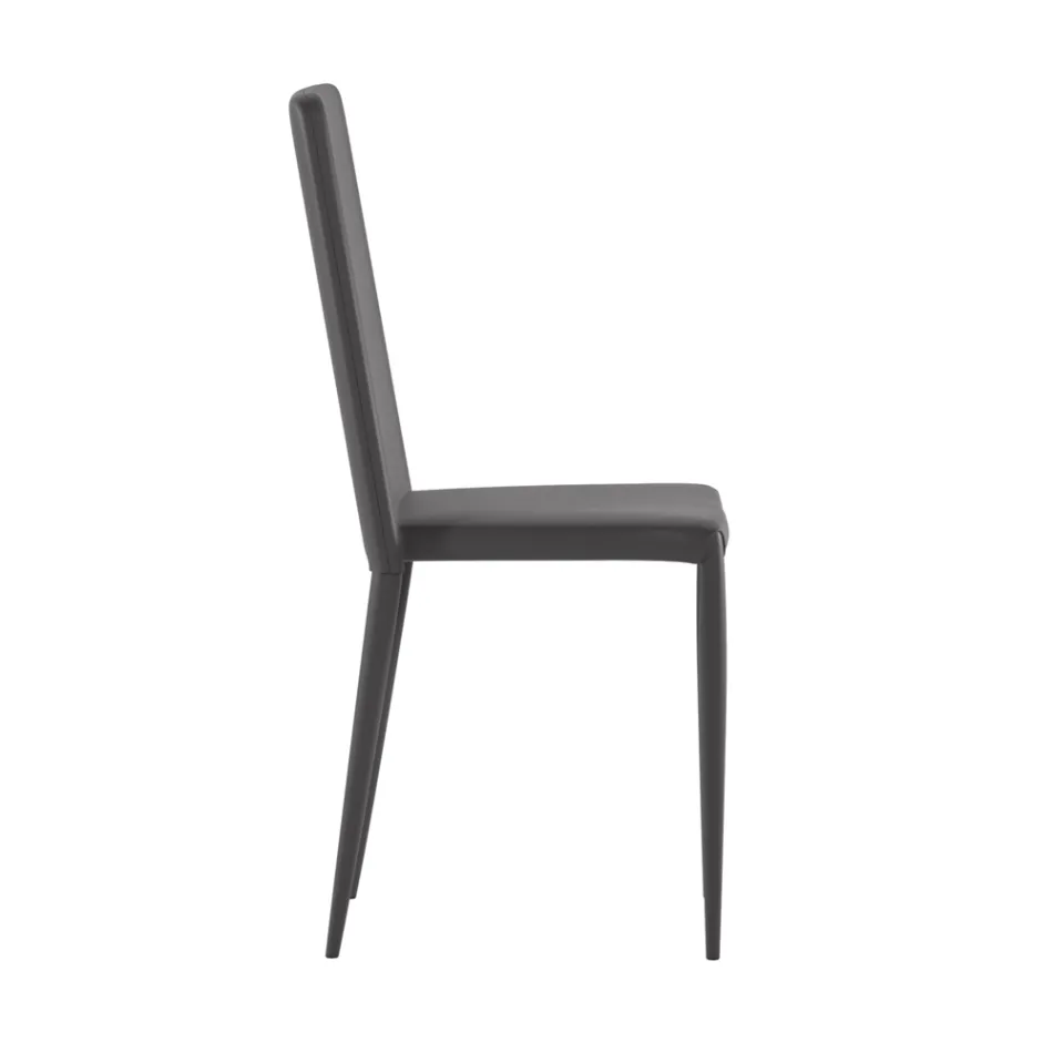 Set van 4 moderne stoelen in wit, grijs of duifgrijs kunstleer - Dora Viadurini