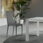 Set van 4 moderne stoelen in wit, grijs of duifgrijs kunstleer - Dora Viadurini